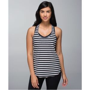 Lululemon Water Bound Singlet Apex Stripe Printed Black Dune Stripe Women’s Sz M